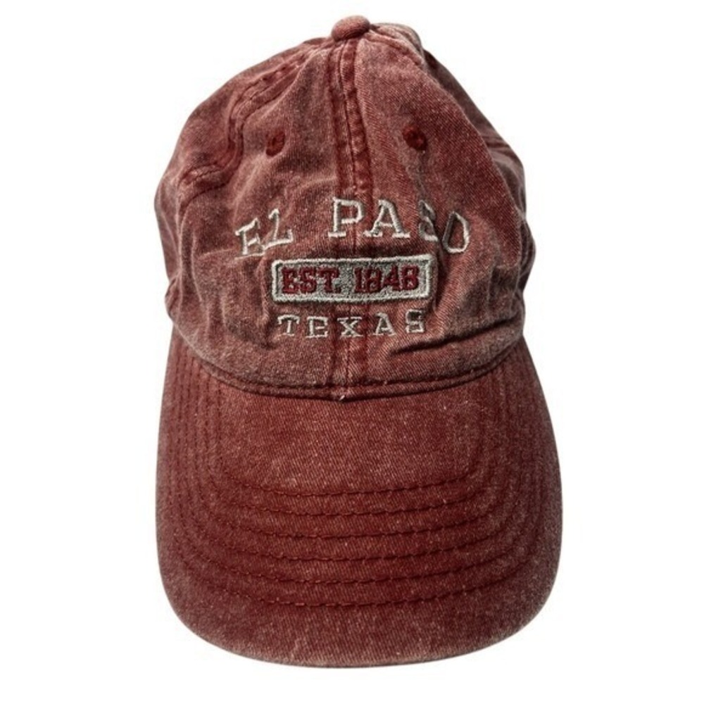 El Paso Texas Est‎ 1948 Embroidered Washed Red Baseball Cap Hat Women ESY